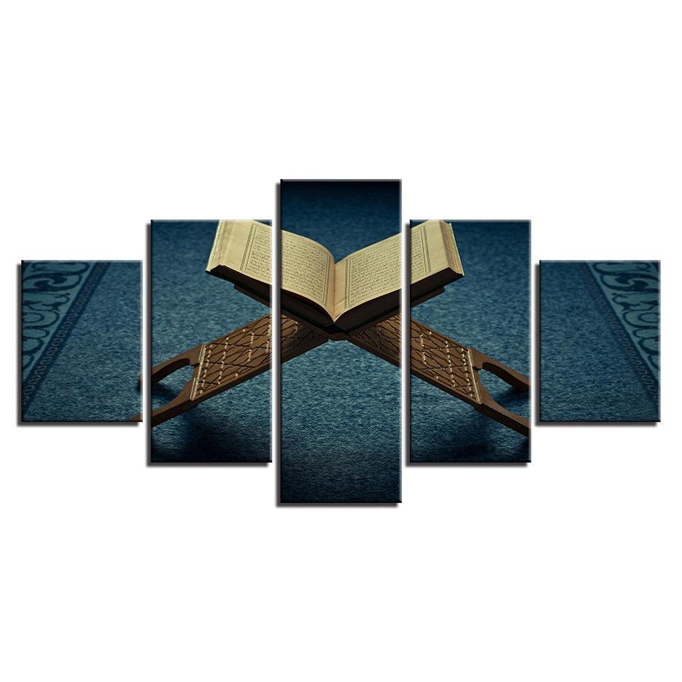 Quran 5 Piece HD Multi Panel Canvas Wall Art-Original Frame