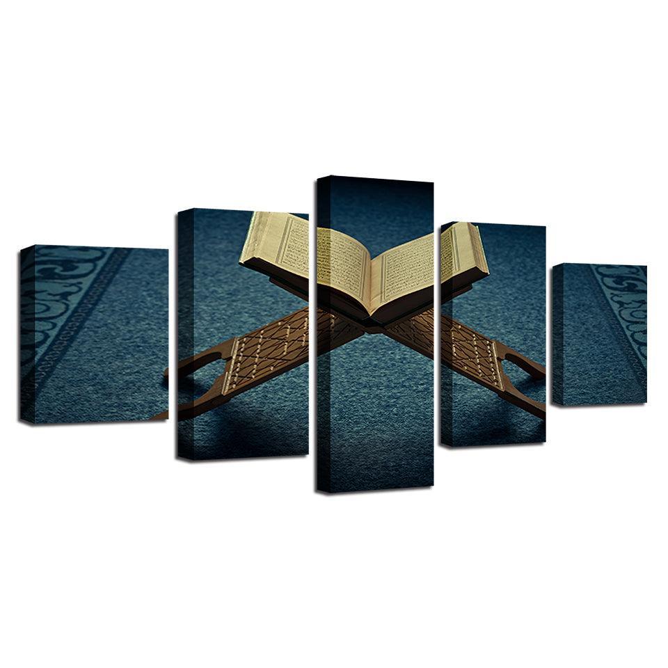 Quran 5 Piece HD Multi Panel Canvas Wall Art-Original Frame