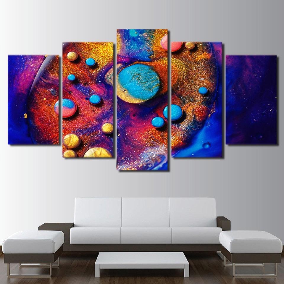 Abstract Colors 5 Piece HD Multi Panel Canvas Wall Art Frame-Original Frame