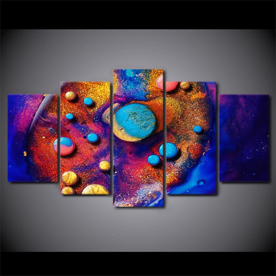 Abstract Colors 5 Piece HD Multi Panel Canvas Wall Art Frame-Original Frame