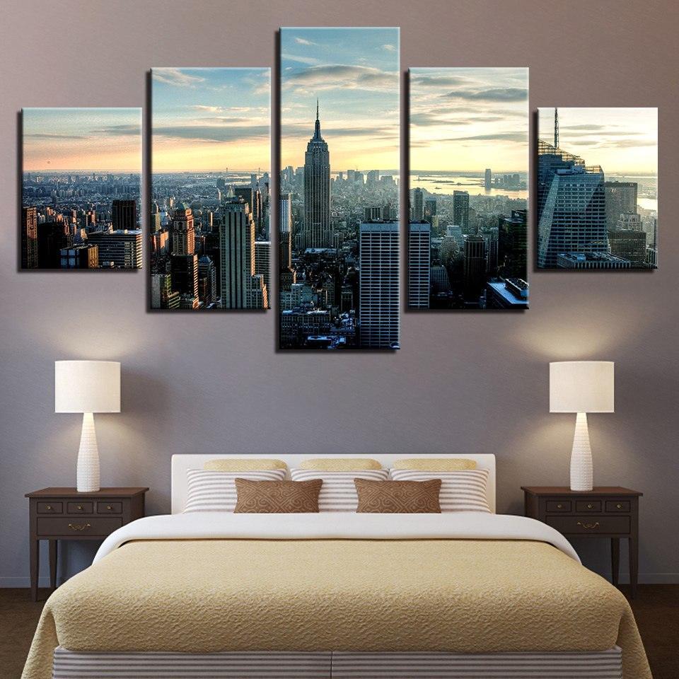 New York City 5 Piece HD Multi Panel Wall Art Frame-Original Frame
