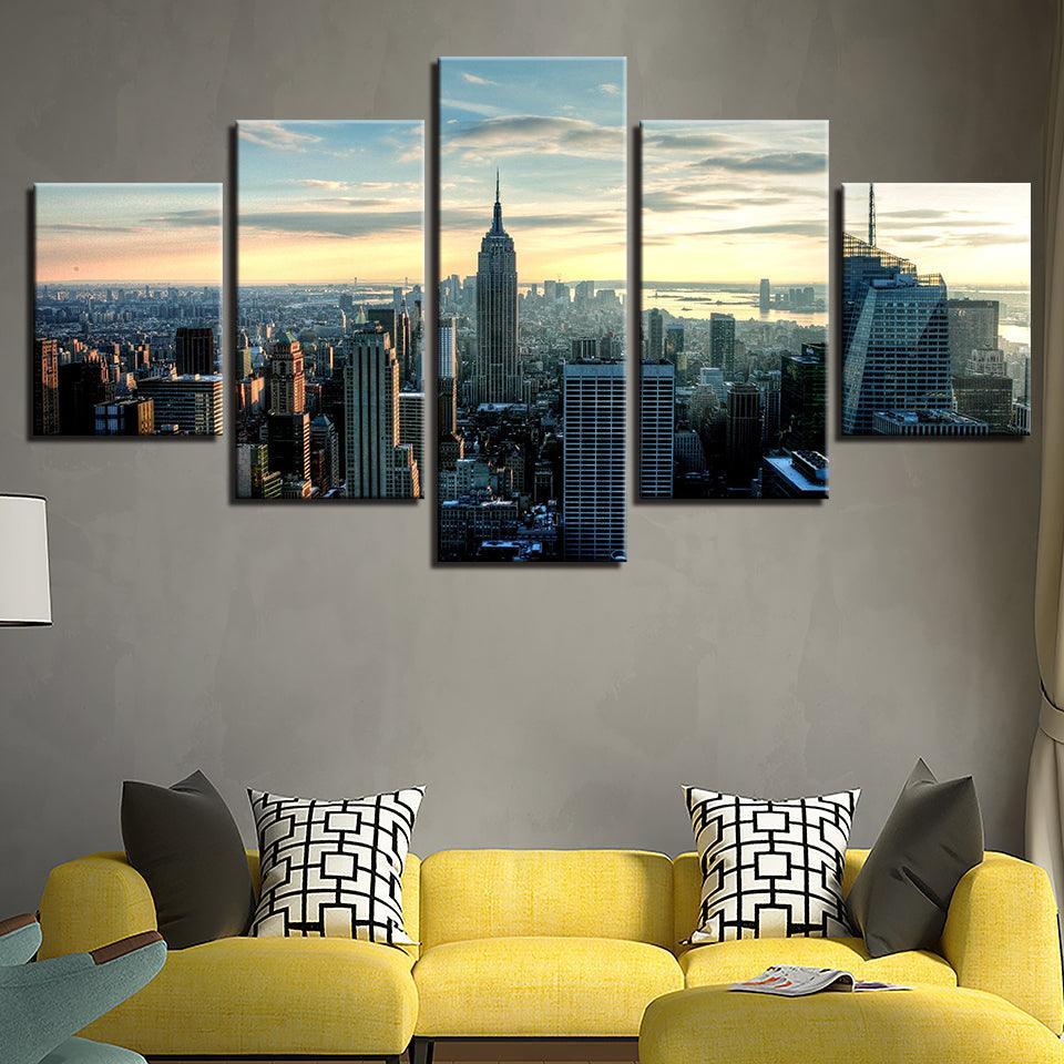 New York City 5 Piece HD Multi Panel Wall Art Frame-Original Frame
