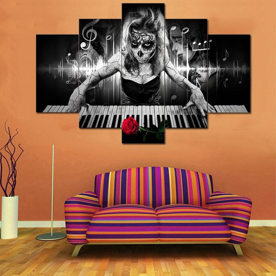 Day of the Afterlife 5 Piece HD Multi Panel Canvas Wall Art Frame-Original Frame