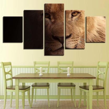 Lion 5 Piece HD Multi Panel Canvas Wall Art Frames Set-Original Frame