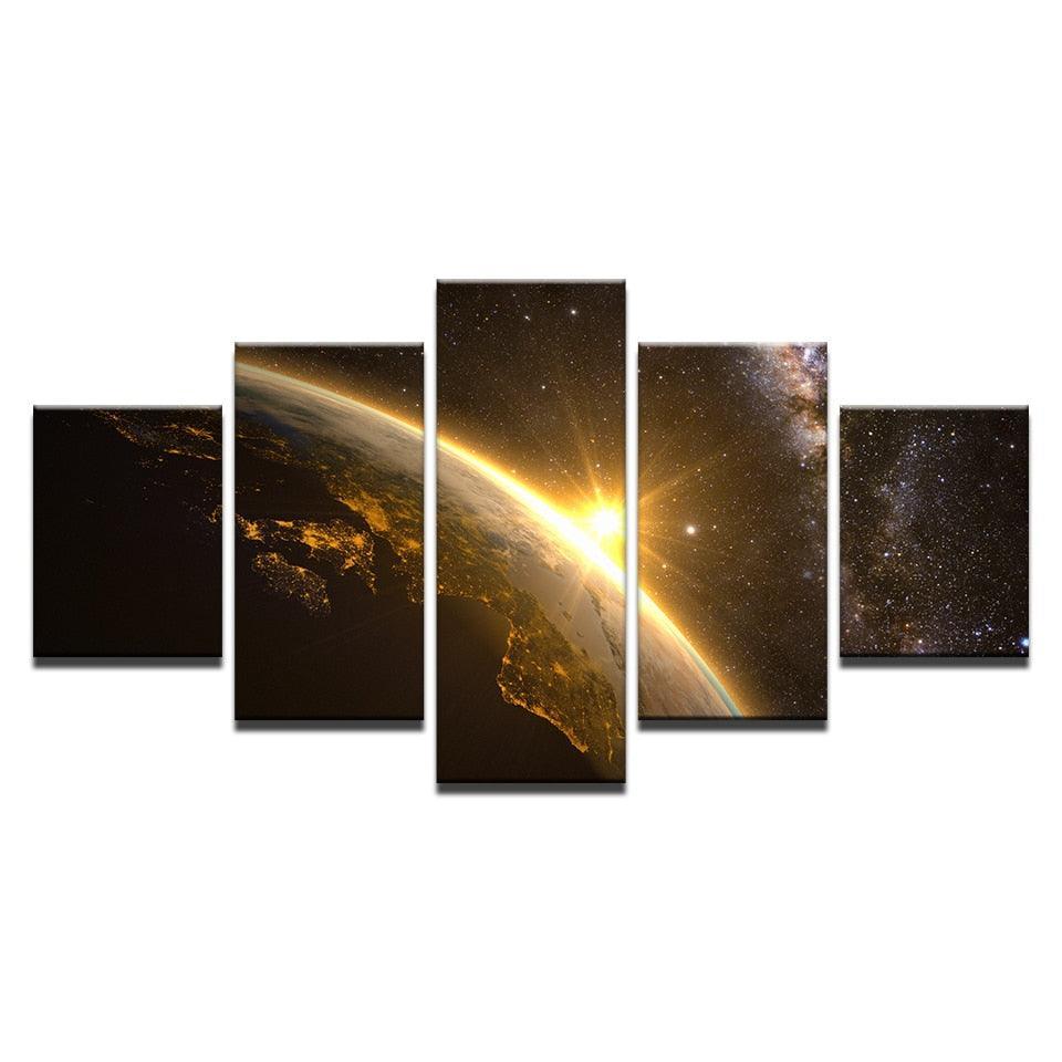 Planet Sunshine 5 Piece HD Multi Panel Canvas Wall Art-Original Frame