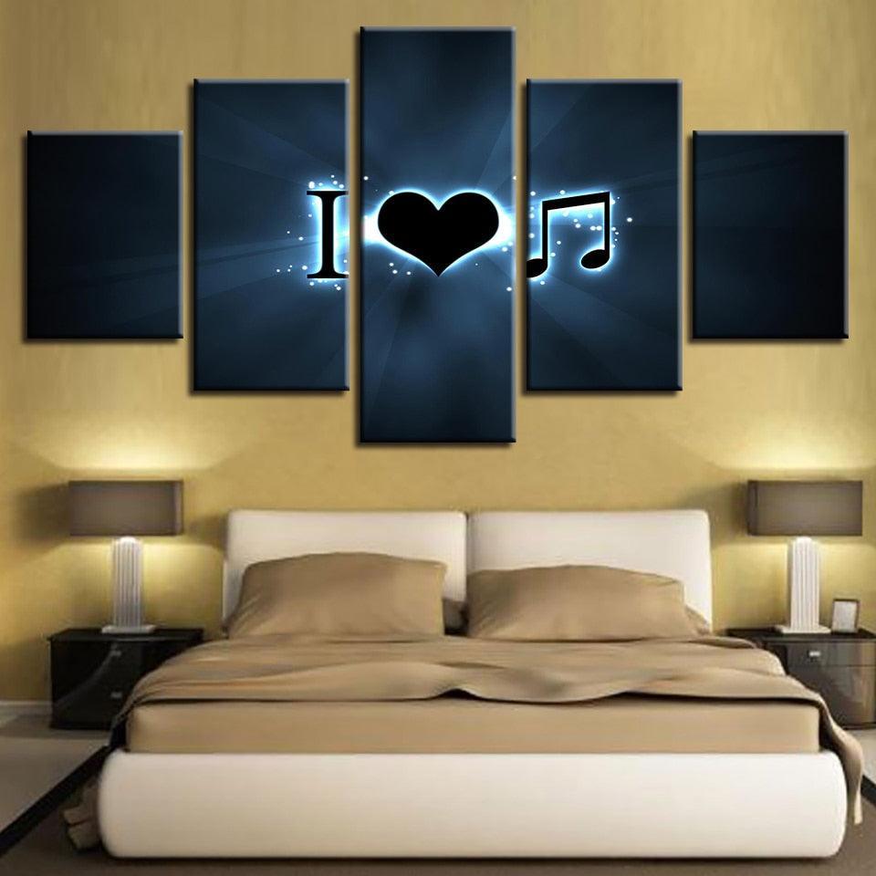 Music 5 Piece HD Multi Panel Canvas Wall Art Frame-Original Frame