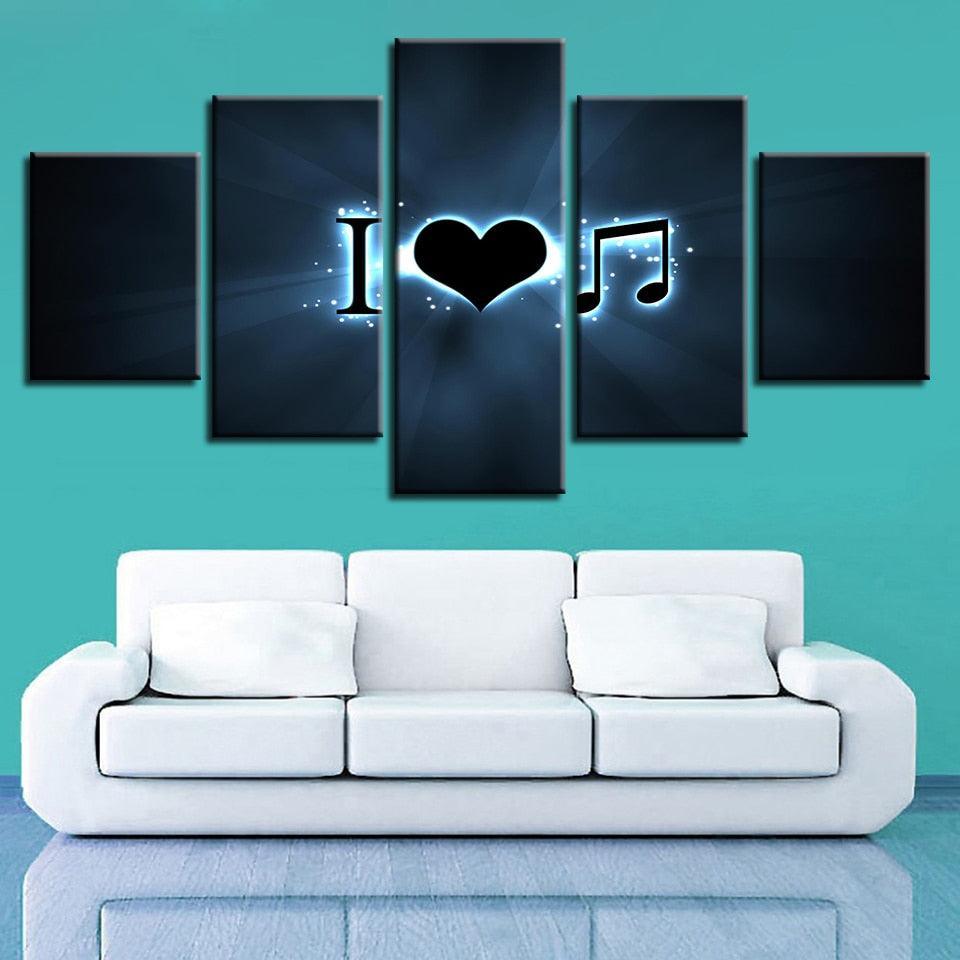Music 5 Piece HD Multi Panel Canvas Wall Art Frame-Original Frame