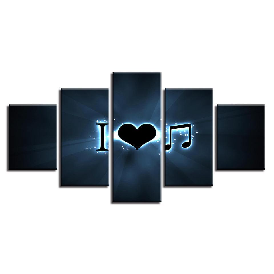 Music 5 Piece HD Multi Panel Canvas Wall Art Frame-Original Frame