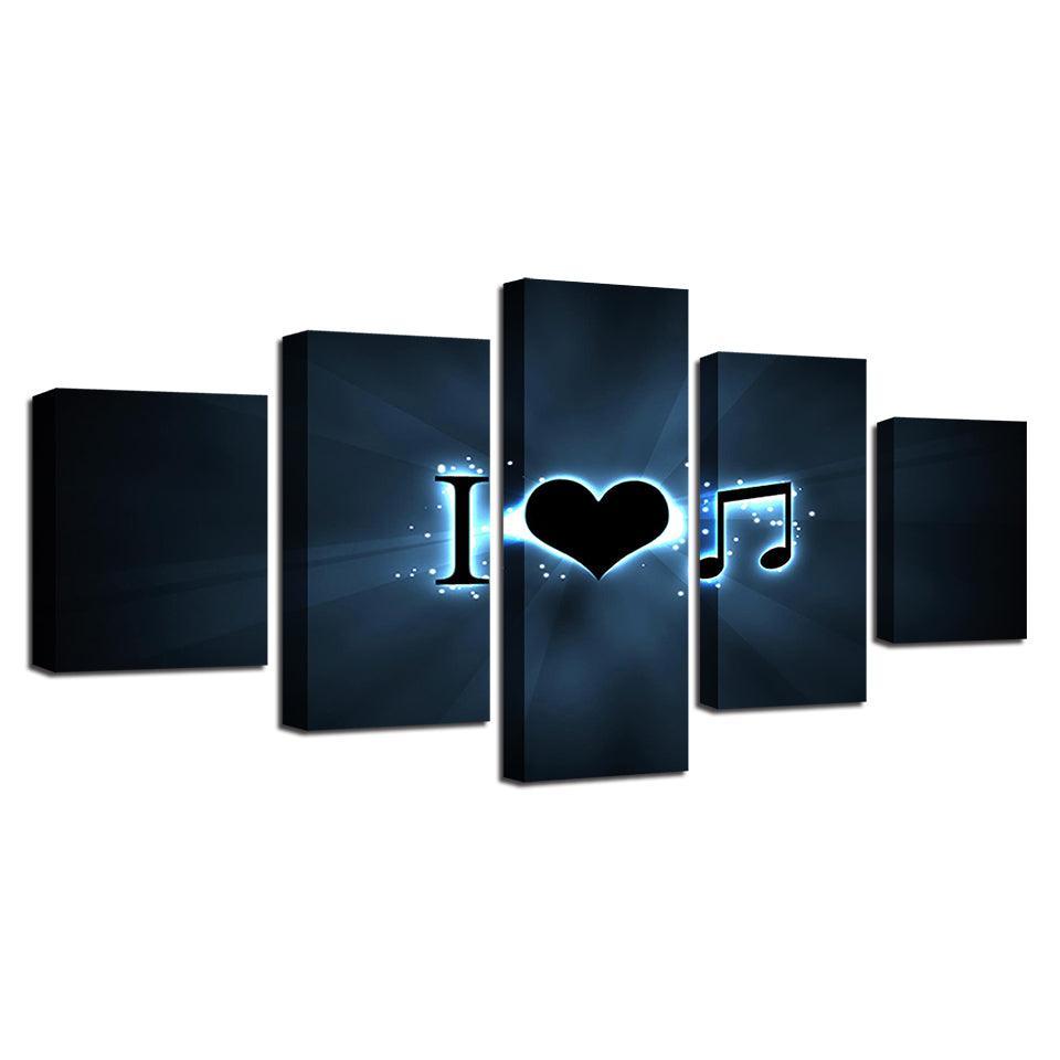 Music 5 Piece HD Multi Panel Canvas Wall Art Frame-Original Frame