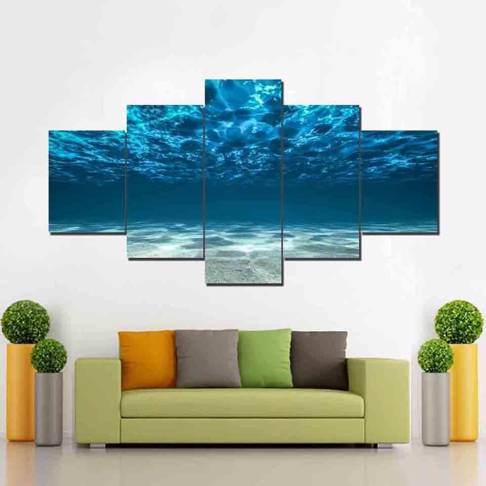 Deep Ocean 5 Piece HD Multi Panel Canvas Wall Art Frame-Original Frame