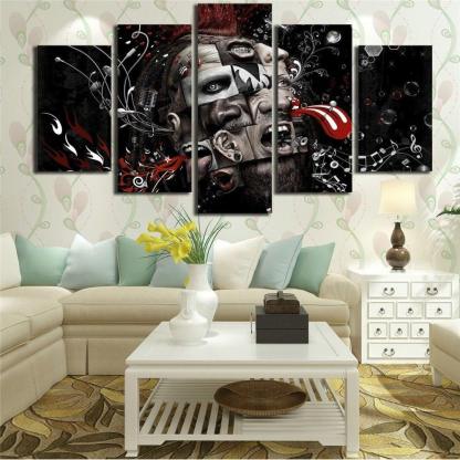 Psychedelic Music Art 5 Piece HD Multi Panel Canvas Wall Art-Original Frame