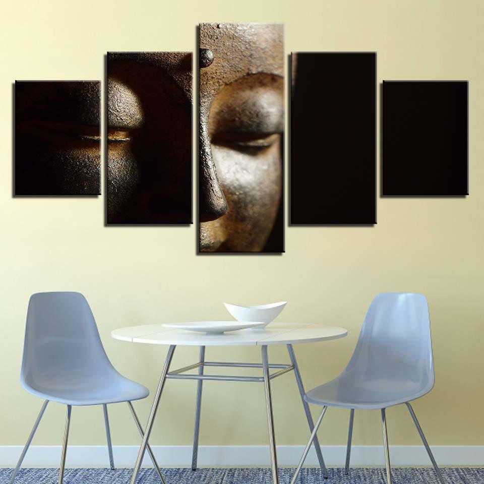 Buddha 5 Piece HD Multi Panel Canvas Wall Art Frame-Original Frame