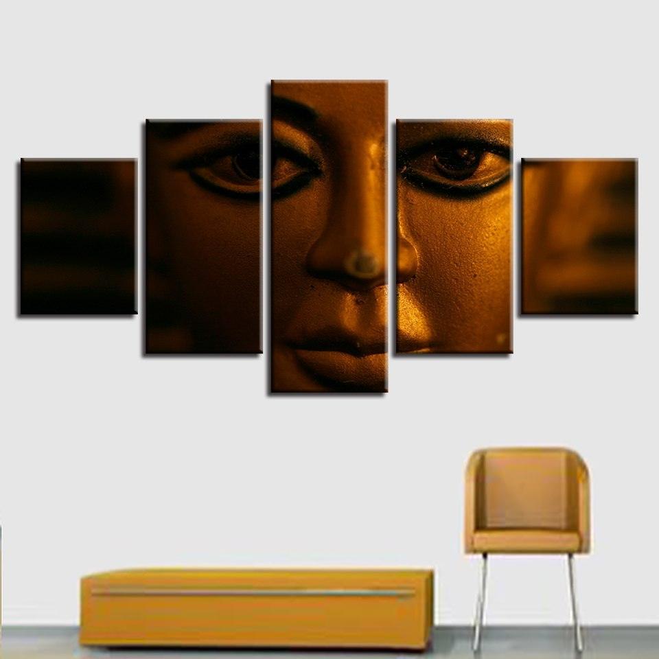 Statue Of The Buddha 5 Piece HD Multi Panel Canvas Wall Art Frame-Original Frame