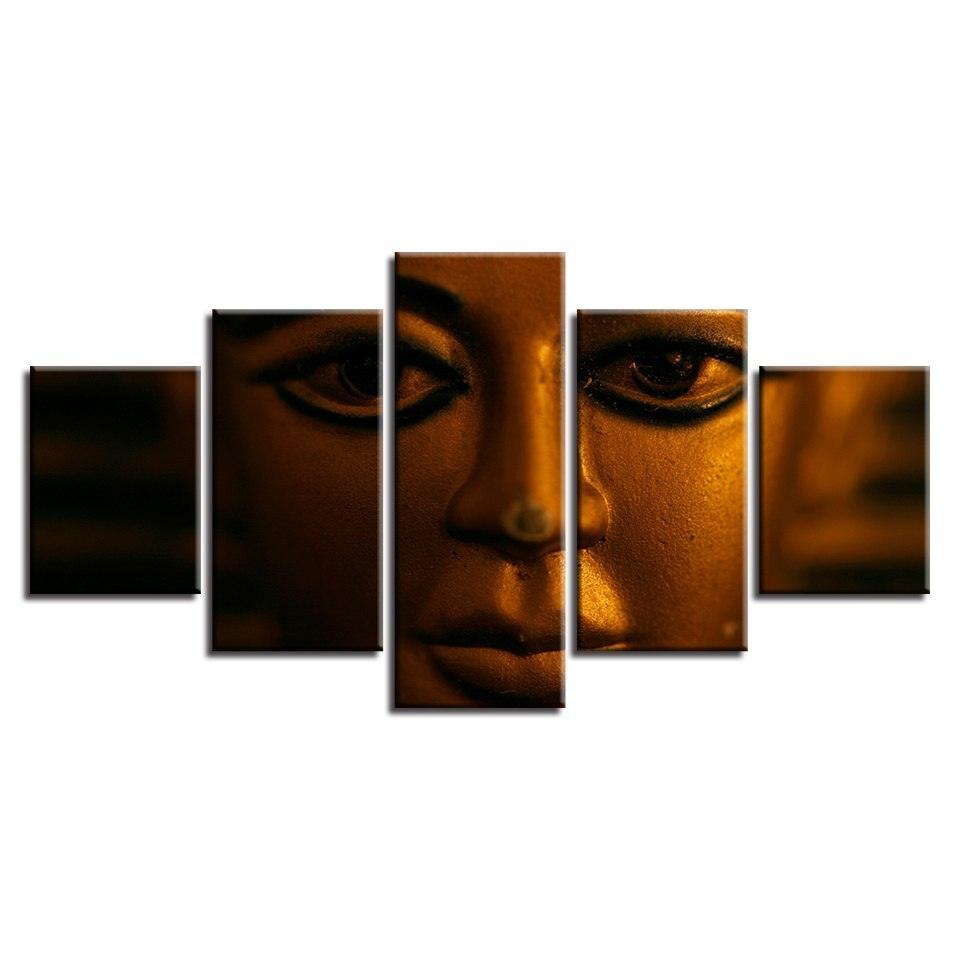 Statue Of The Buddha 5 Piece HD Multi Panel Canvas Wall Art Frame-Original Frame