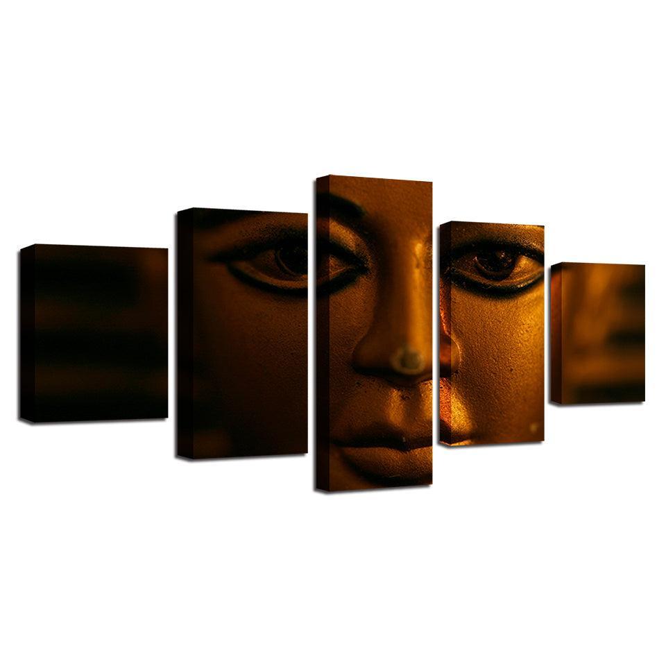 Statue Of The Buddha 5 Piece HD Multi Panel Canvas Wall Art Frame-Original Frame