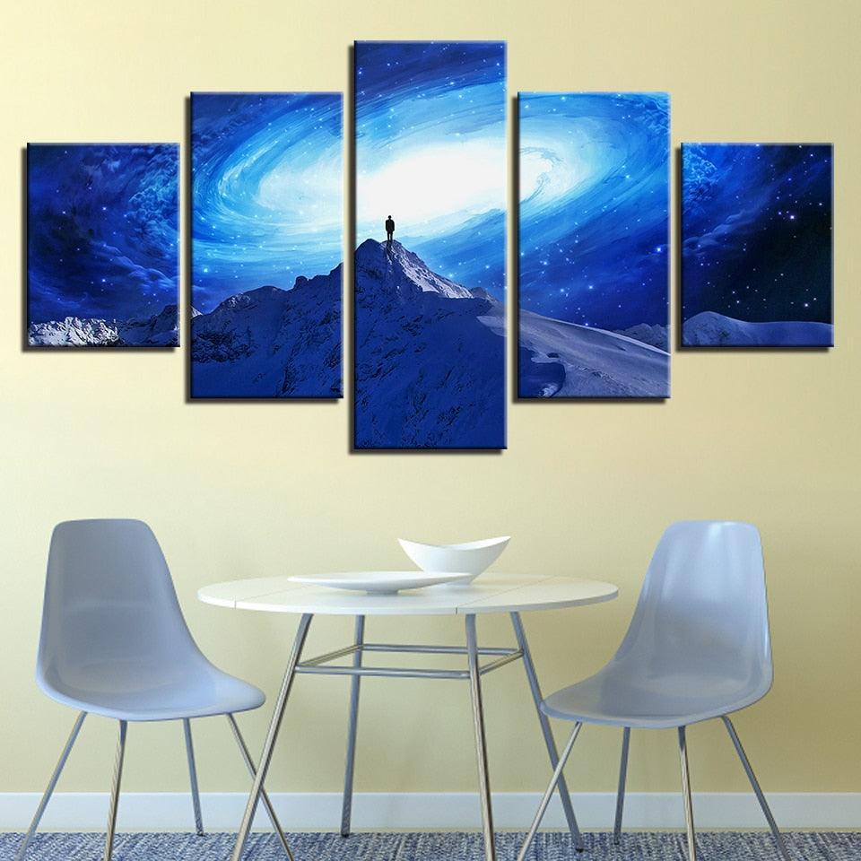 Milky Way 5 Piece HD Multi Panel Canvas Wall Art Frame-Original Frame