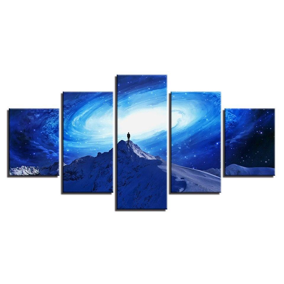 Milky Way 5 Piece HD Multi Panel Canvas Wall Art Frame-Original Frame