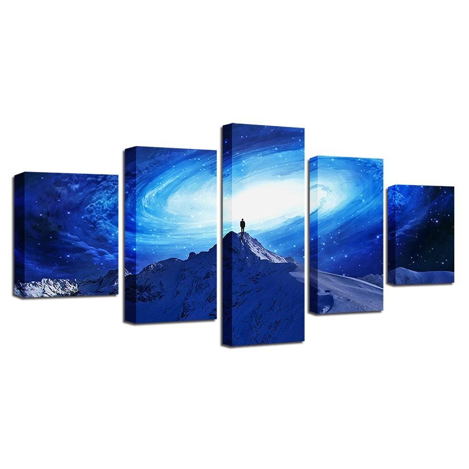 Milky Way 5 Piece HD Multi Panel Canvas Wall Art Frame-Original Frame