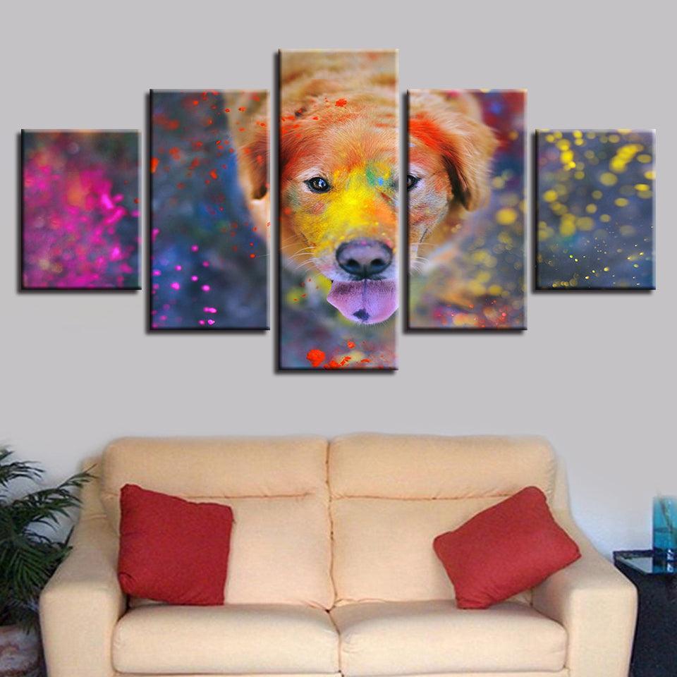 Beautiful World Of Colors 5 Piece HD Multi Panel Canvas Wall Art Frame-Original Frame