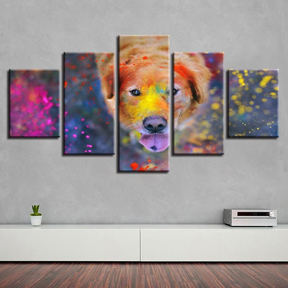 Beautiful World Of Colors 5 Piece HD Multi Panel Canvas Wall Art Frame-Original Frame