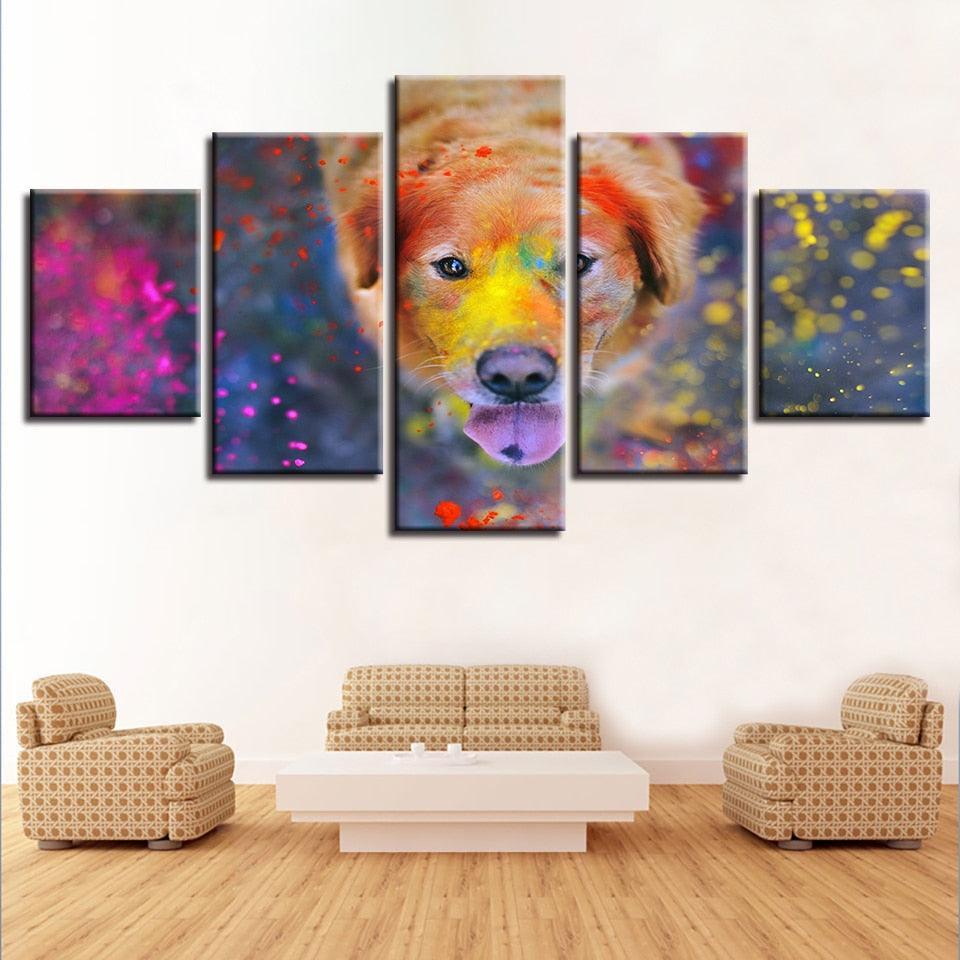Beautiful World Of Colors 5 Piece HD Multi Panel Canvas Wall Art Frame-Original Frame