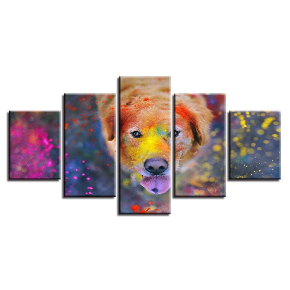 Beautiful World Of Colors 5 Piece HD Multi Panel Canvas Wall Art Frame-Original Frame