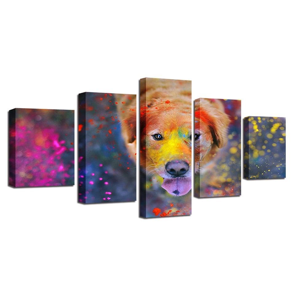 Beautiful World Of Colors 5 Piece HD Multi Panel Canvas Wall Art Frame-Original Frame