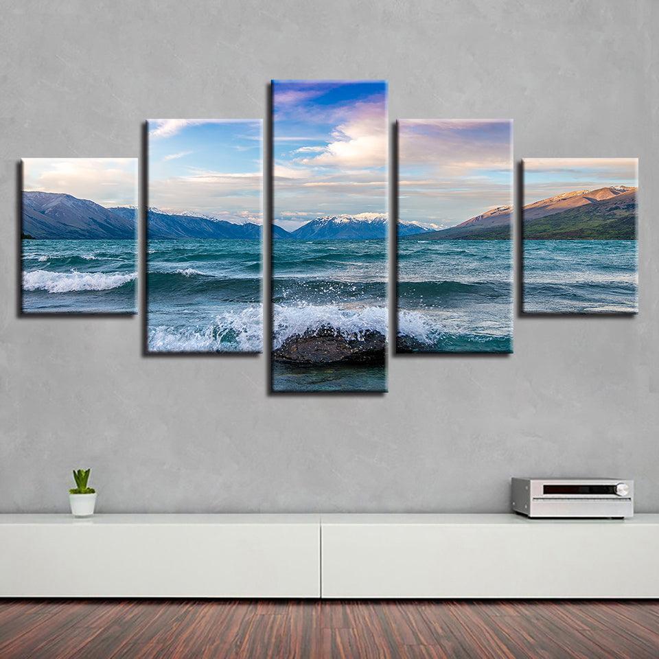 Ocean Spring 5 Piece HD Multi Panel Canvas Wall Art Frame-Original Frame