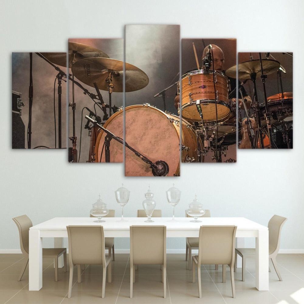 Instrument Drum Rack 5 Piece HD Multi Panel Canvas Wall Art Frame-Original Frame