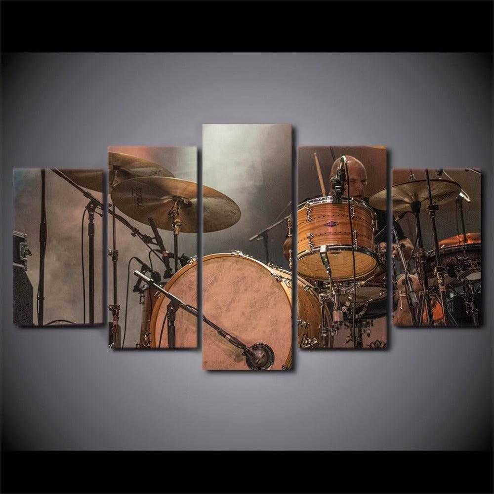 Instrument Drum Rack 5 Piece HD Multi Panel Canvas Wall Art Frame-Original Frame