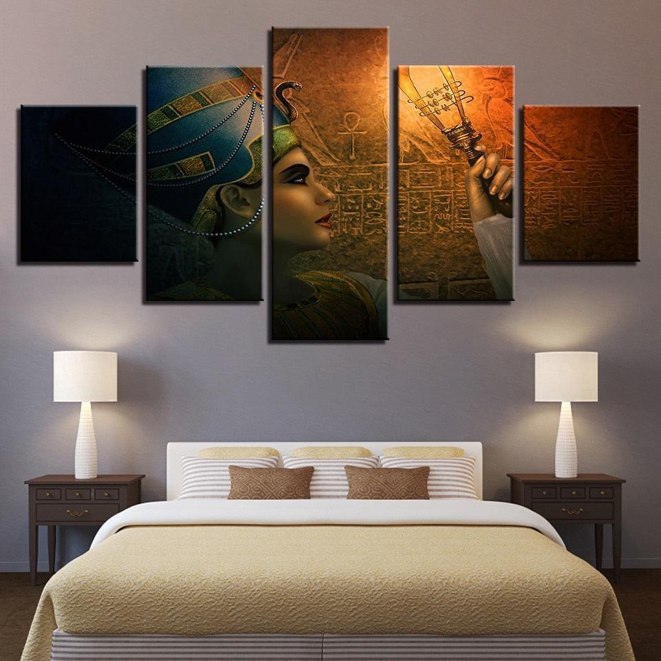 Queens Of Egypt 5 Piece HD Multi Panel Canvas Wall Art-Original Frame