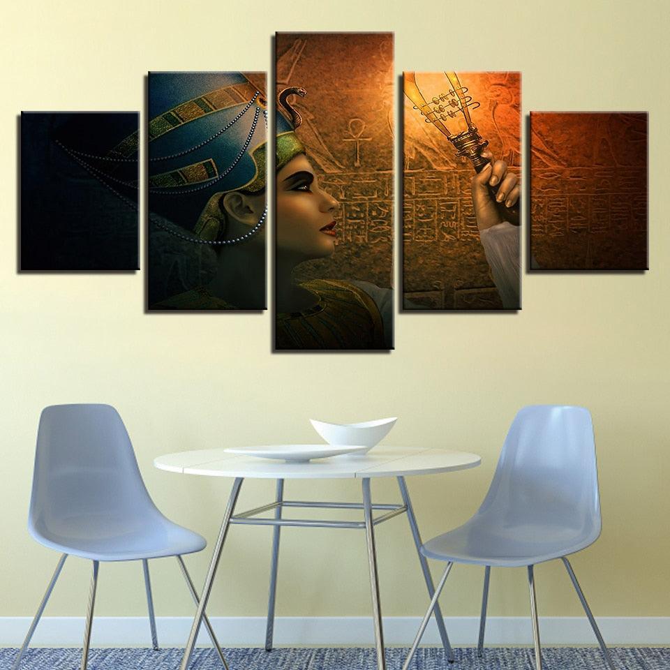 Queens Of Egypt 5 Piece HD Multi Panel Canvas Wall Art-Original Frame