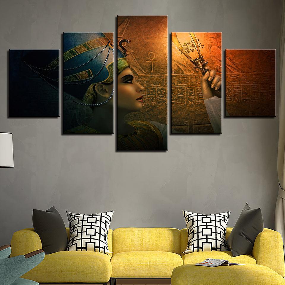 Queens Of Egypt 5 Piece HD Multi Panel Canvas Wall Art-Original Frame