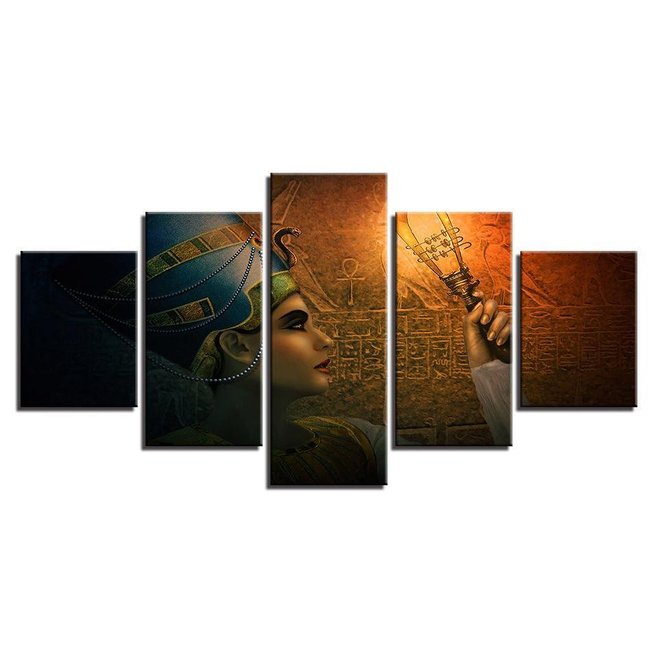 Queens Of Egypt 5 Piece HD Multi Panel Canvas Wall Art-Original Frame