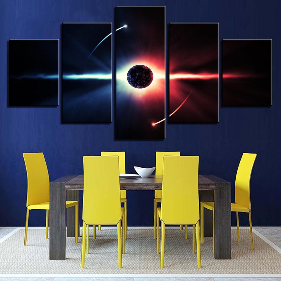 Outer Space 5 Piece HD Multi Panel Canvas Wall Art Frame-Original Frame