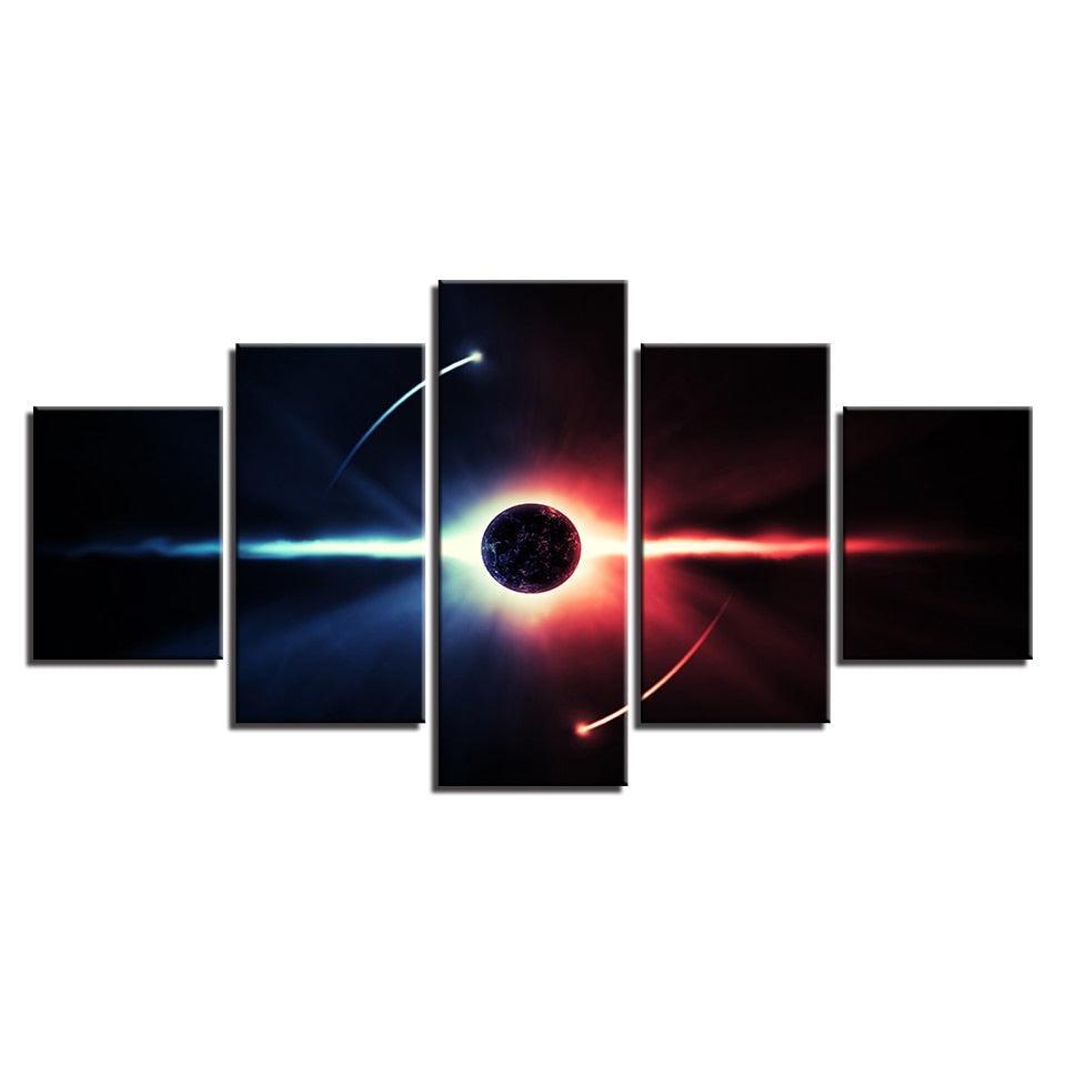 Outer Space 5 Piece HD Multi Panel Canvas Wall Art Frame-Original Frame