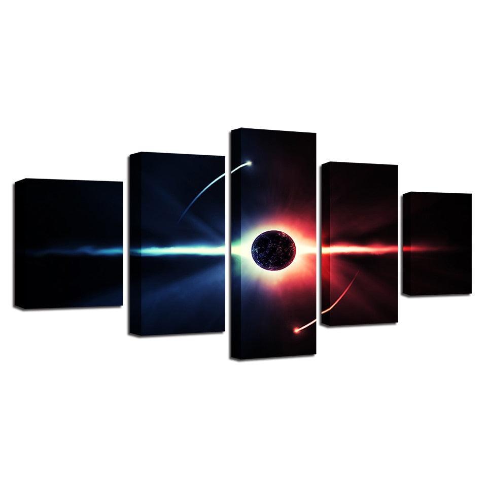 Outer Space 5 Piece HD Multi Panel Canvas Wall Art Frame-Original Frame
