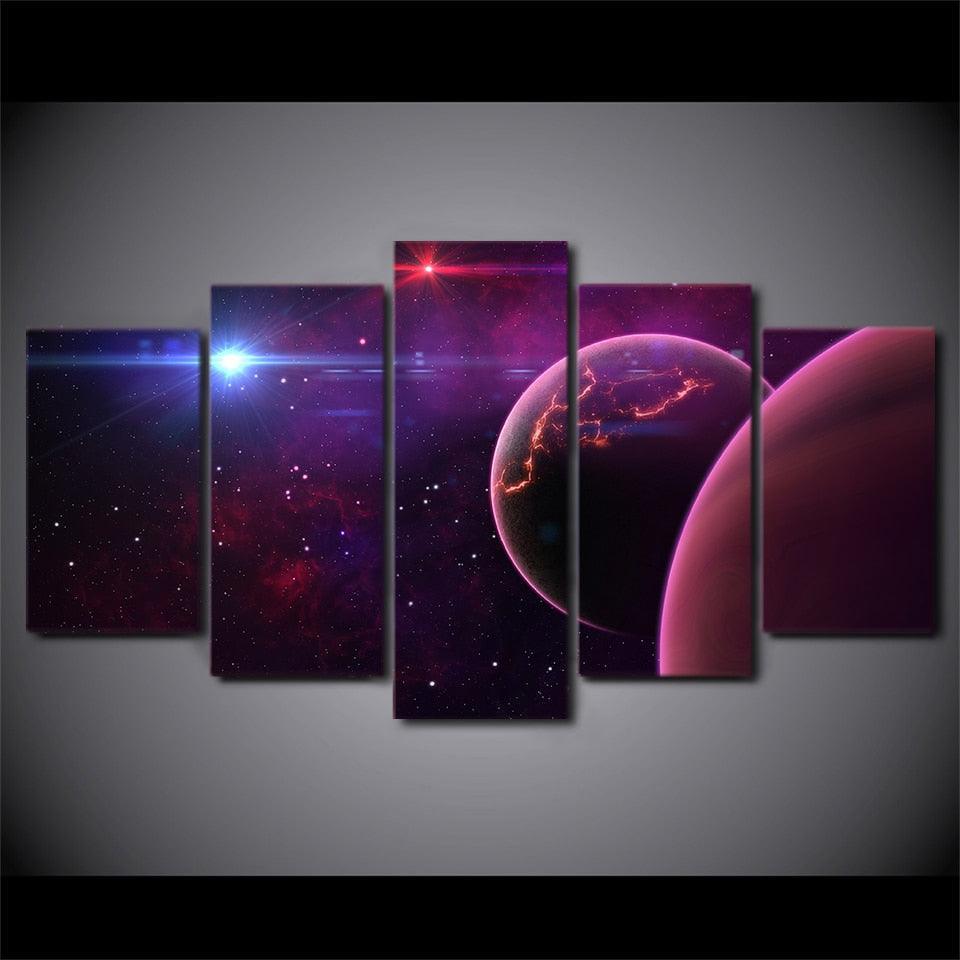 Cosmos Space 5 Piece HD Multi Panel Canvas Wall Art Frame-Original Frame
