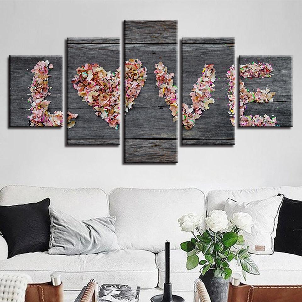 Flowers 5 Piece HD Multi Panel Canvas Wall Art Frame-Original Frame