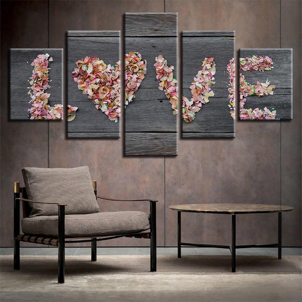 Flowers 5 Piece HD Multi Panel Canvas Wall Art Frame-Original Frame