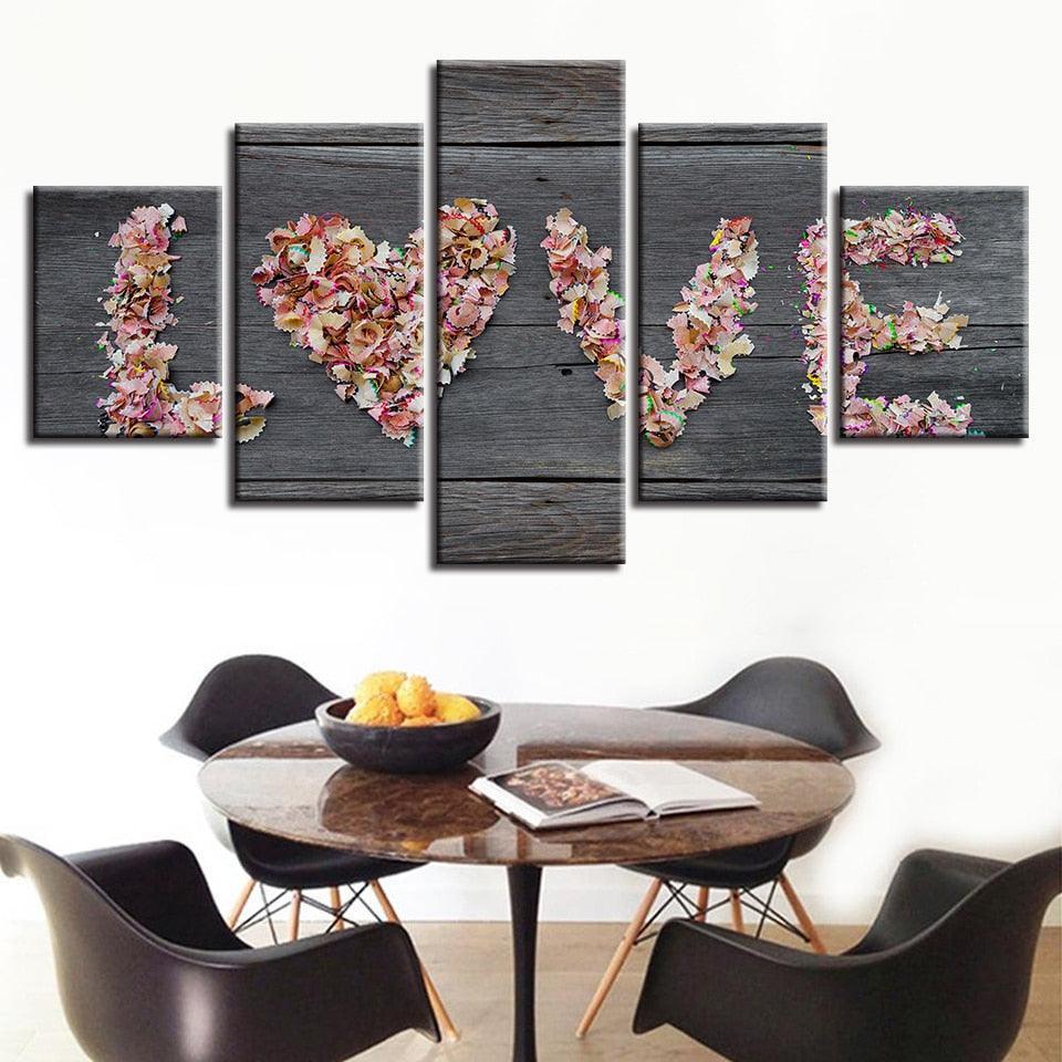 Flowers 5 Piece HD Multi Panel Canvas Wall Art Frame-Original Frame