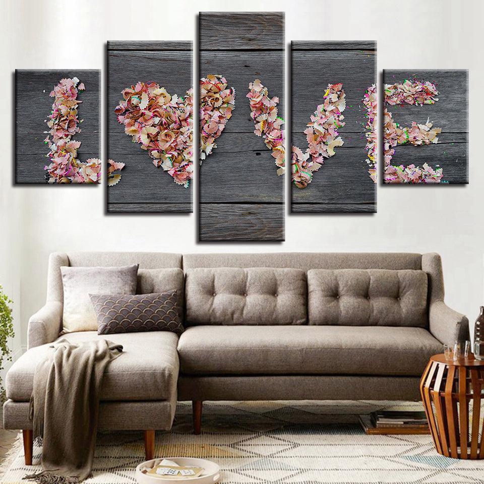 Flowers 5 Piece HD Multi Panel Canvas Wall Art Frame-Original Frame