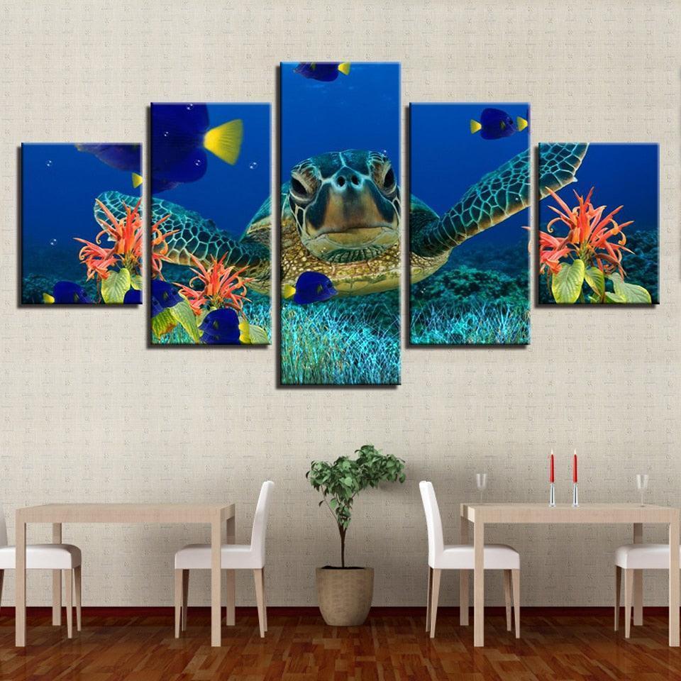 Under The Sea 5 Piece HD Multi Panel Canvas Wall Art Frame-Original Frame