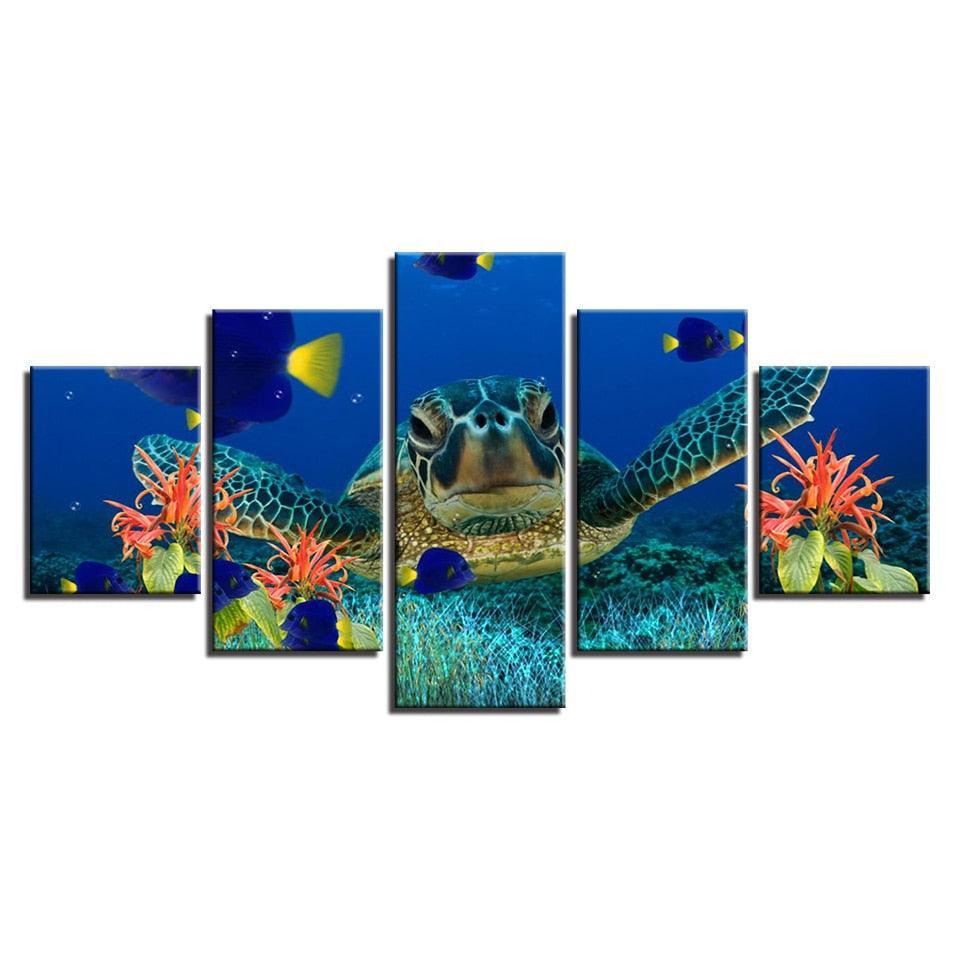 Under The Sea 5 Piece HD Multi Panel Canvas Wall Art Frame-Original Frame