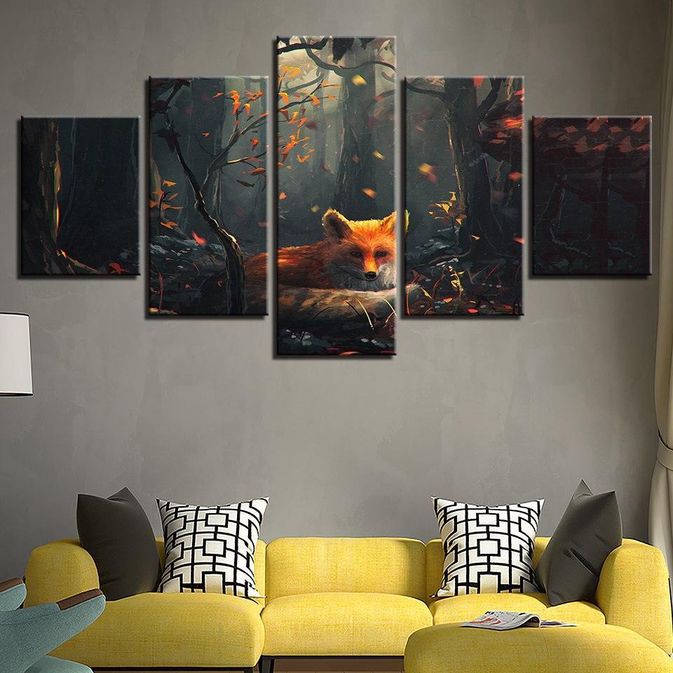Keen Fox 5 Piece HD Multi Panel Canvas Wall Art Frame-Original Frame