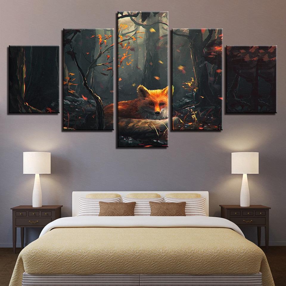 Keen Fox 5 Piece HD Multi Panel Canvas Wall Art Frame-Original Frame