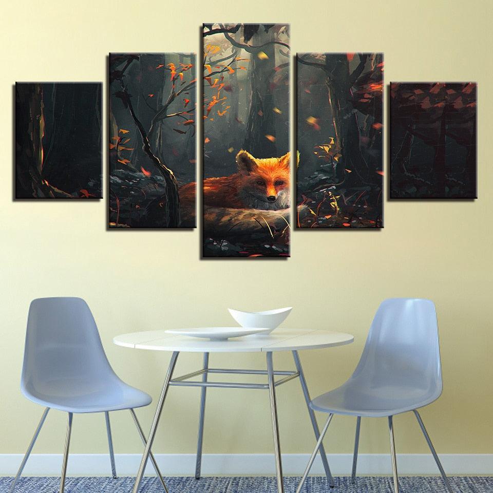 Keen Fox 5 Piece HD Multi Panel Canvas Wall Art Frame-Original Frame