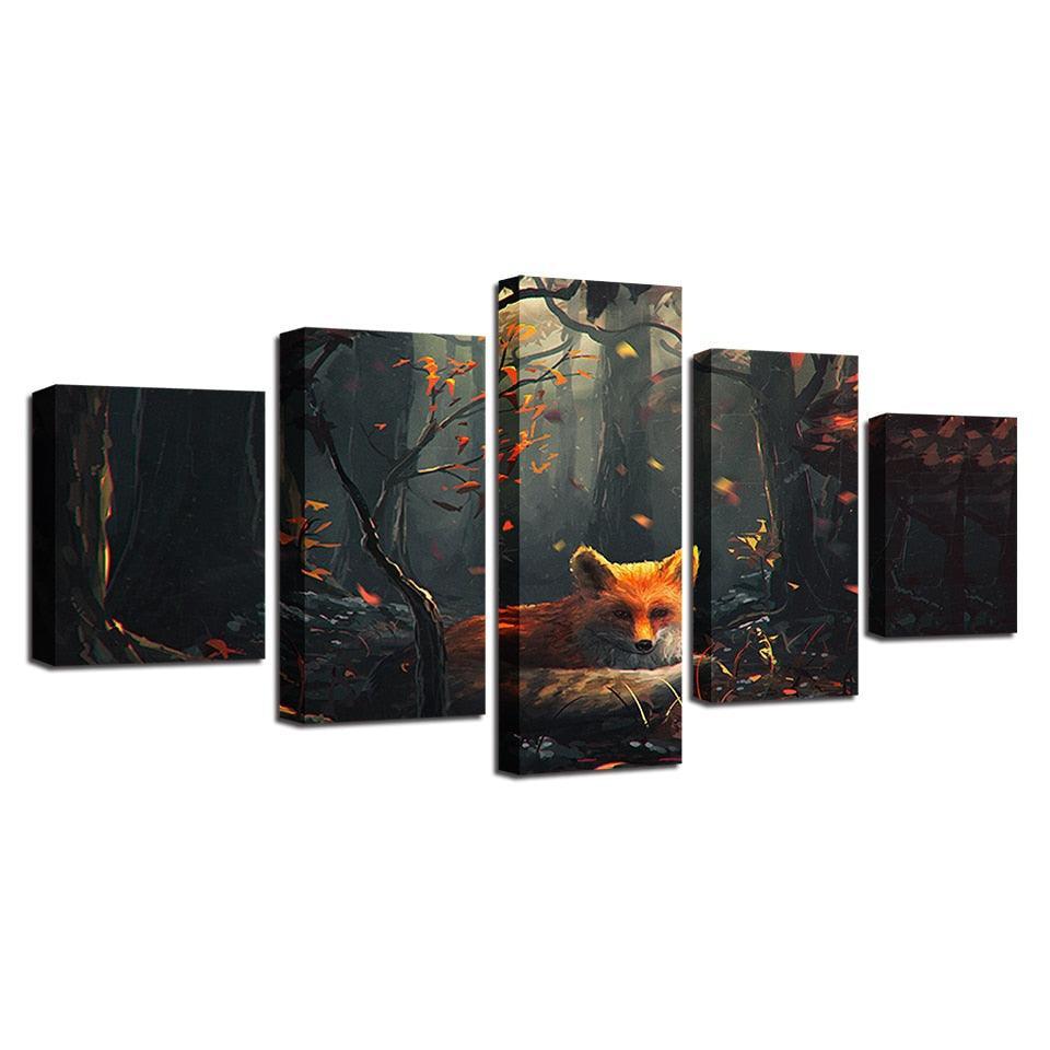 Keen Fox 5 Piece HD Multi Panel Canvas Wall Art Frame-Original Frame