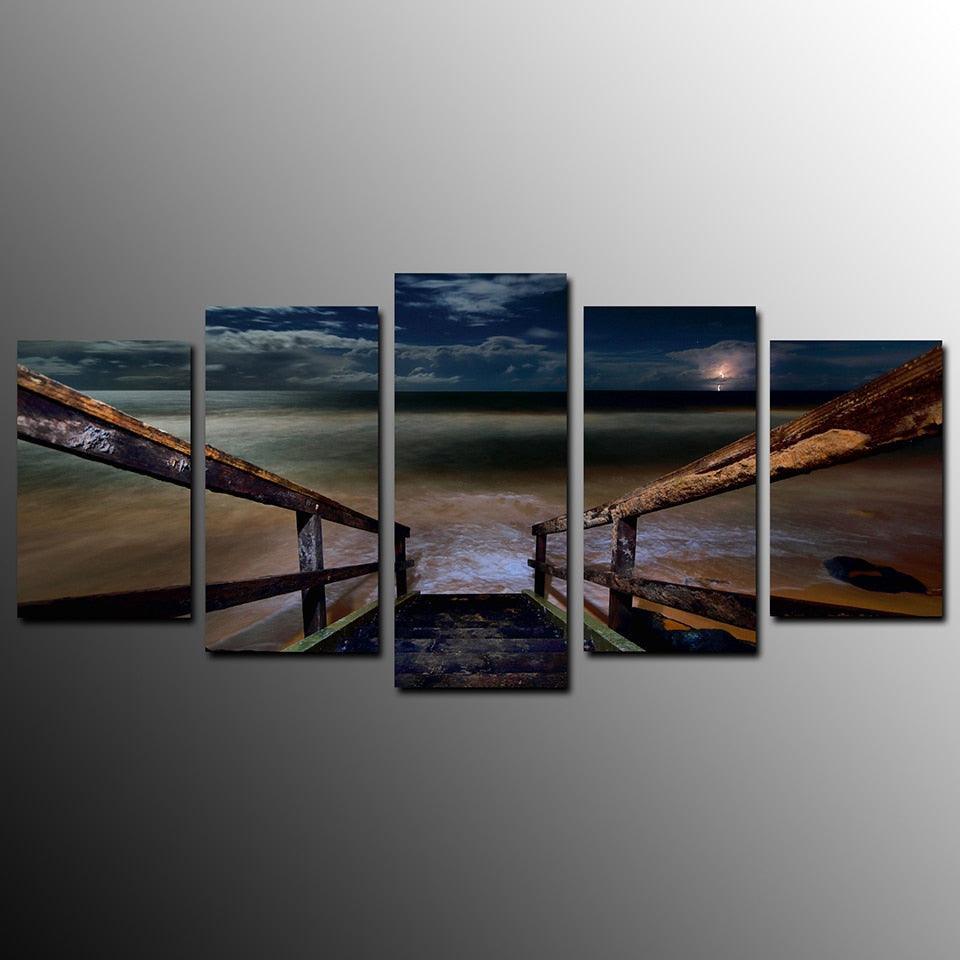 The Seabridge 5 Piece HD Multi Panel Canvas Wall Art Frame-Original Frame