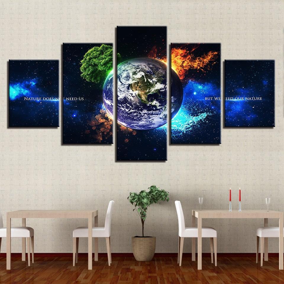 Elements of Earth 5 Piece HD Multi Panel Canvas Wall Art Frame-Original Frame